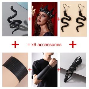 x6 Back Accessories |Earrings, Rings, Crown, Cuffs, Bracelets |Halloween Cosplay
